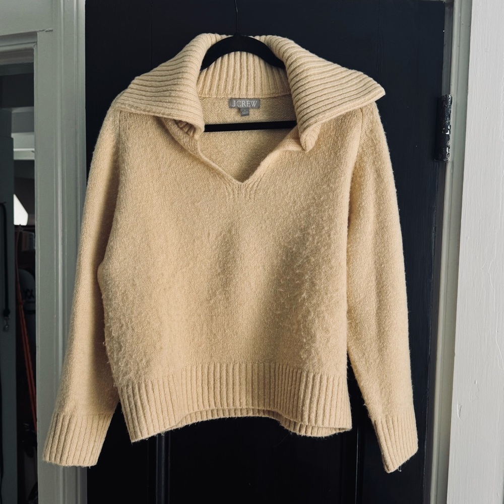 J. Crew Women's V-Neck Sweater in Cream